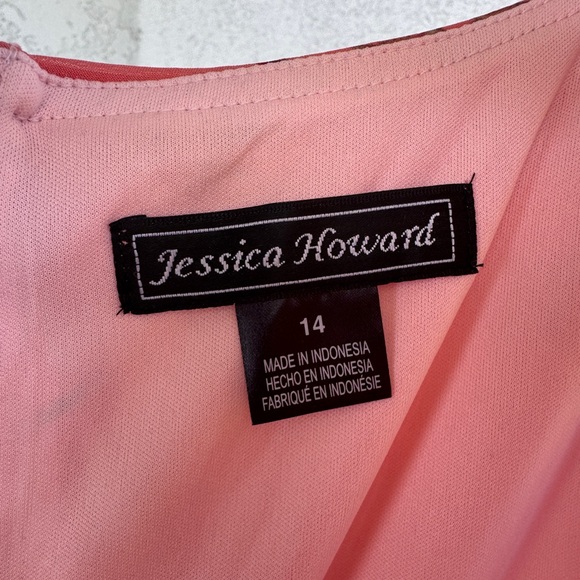 Jessica Howard - Pink Floral Ruffled High-low Wrap Dress Size 14 - Picture 8 of 8